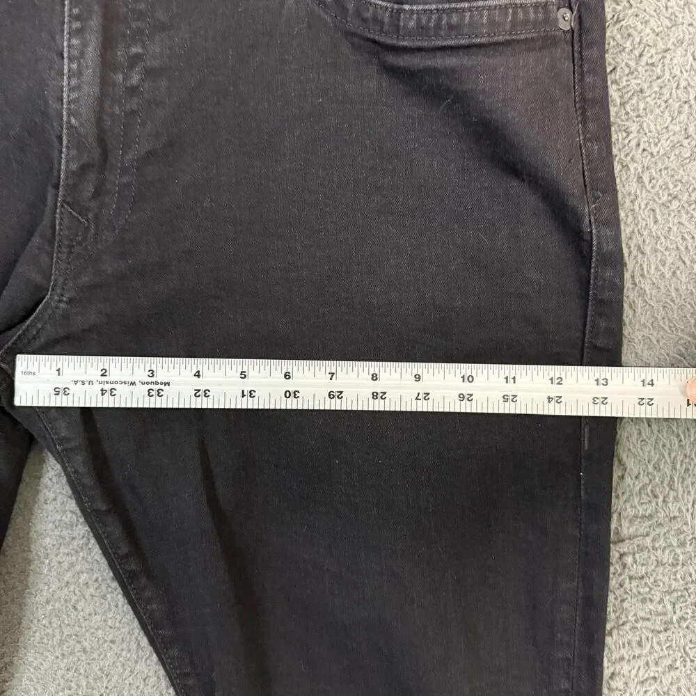 True Religion Jeans Mens 42x31 Black Ricky Relaxed Straight Fit Stretch Denim